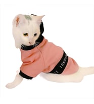 London Pineapple Kapsonlu Sweatshirt Kedi Süeteri Kedi Kıyafeti  (Pembe)