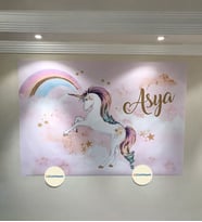 150x100  Kişiye Özel Unicorn Temalı Afiş Unicorn Konseptli Arka Fon