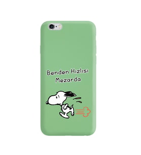 Snoopy Tasarımlı Yeşil Lansman Telefon Kılıfı İphone 6s Plus