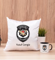 Özel Harekat Polisi Kare Yastık ve Siyah Kupa Bardak
