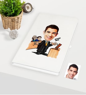 BK Gift Kişiye Özel Bay Avukat Karikatürlü Beyaz Defter - 3