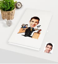BK Gift Kişiye Özel Bay Avukat Karikatürlü Beyaz Defter - 3