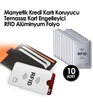Manyetik Kredi Kartı Koruyucu Temassız Kart Engelleyici Rfid 10'lu