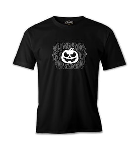 Halloween - Pumpkin Lines Siyah Erkek Tshirt