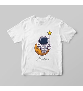 Astronot Uzay Tişörtü Kişiye Özel (Büyük - Çocuk)