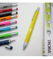 Troika Construction Stylus Tükenmez Kalem Sarı (su terazisi-cetvel-tornavida)  İsme Özel Kalem