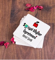 Sosyal Bilgiler Öğretmeni Taş Bardak Altlığı