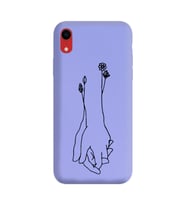 Iphone XR Çizgi Tasarımlı Mor Lansman Telefon Kılıfı