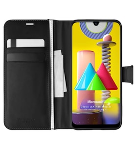 Microsonic Samsung Galaxy M31 Kılıf Delux Leather Wallet Siyah