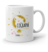 BK Gift Kişiye Özel Coğrafya Öğretmeni Beyaz Kupa Bardak  3