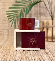 Kızıl Tarot Ay Güneş Tasarımlı Kutulu Kupa
