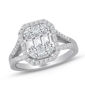 0.80 Ct Modern Tasarım Baget Pırlanta Yüzük