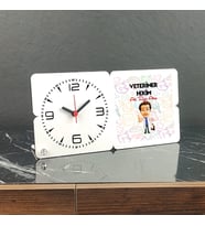 Veteriner Hekim Ahşap Masa Saati 003