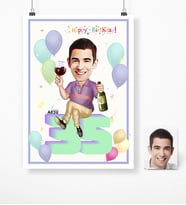 BK Gift Kişiye Özel Doğum Günü Karikatür Afiş Poster 50 X 70 Cm 13