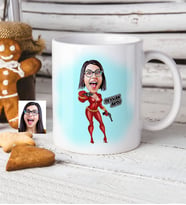 BK Gift Kişiye Özel Şeytan Kadın Karikatür Beyaz Kupa Bardak  2