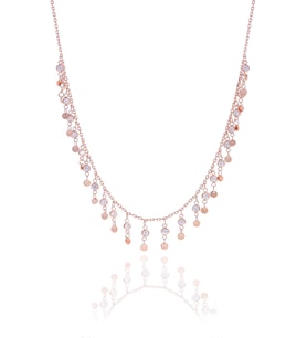Söğütlü Silver Gümüş rose zirkon taşlı pullu kolye