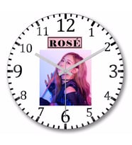 Blackpink  Rose Duvar Saati Bombeli Gercek Cam