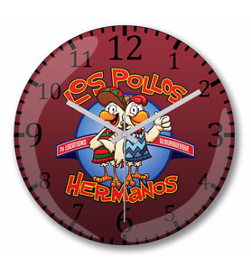 Los Pollos Hermanos Duvar Saati Bombeli Gercek Cam