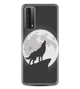 Kılıfland Huawei P Smart 2021 Kılıf Silikon Resimli Kapak Wolf of The Moon Stok 1064