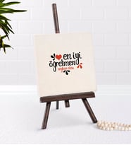 BK Gift Kişiye Özel En İyi Öğretmen Şovaleli Doğal Taş-6 (Beyaz)