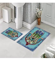 Banyo Halısı Ikili Klozet Takımı Kaymaz Tabanlı (60 xm x 100 cm + 40 cm x 60 cm) 