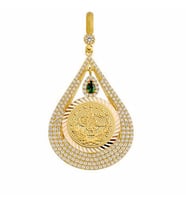 Tuğralı Kolye Ucu 6.55 Gram 14 Ayar Altın (Çok Renkli)