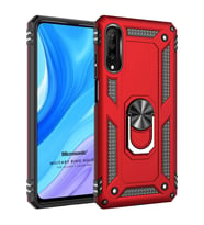 Microsonic Huawei P Smart Pro Kılıf Military Ring Holder Kırmızı