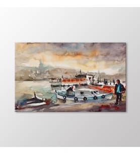 Arty Tablo Suluboya Tekneler Tablo (Karışık)