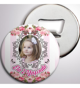 Doğum Günü Açacaklı Magnet Pembe Vintage Konsepti