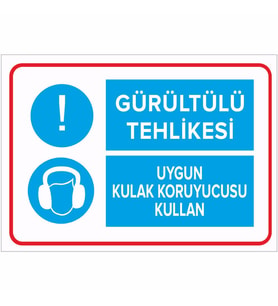 MIGNATIS - Gürültülü Tehlikesi - Uygun Kulak Koruyucusu Kullan Levhası - Sac Malzeme 35x50cm