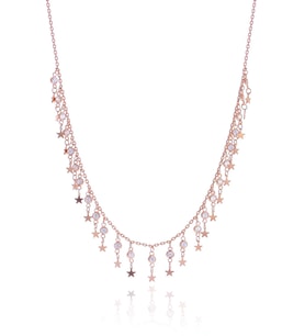 Söğütlü Silver Gümüş rose zirkon taşlı yıldızlı kolye