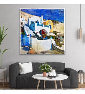Arty Tablo Beyaz Ev, Vintage Tablo (Karışık)