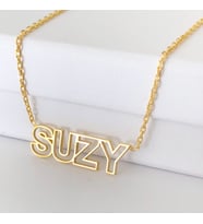 İsimli Gümüş Kolye Kişiye Özel (Gold)