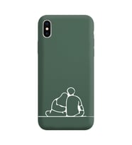 Iphone Xs Max Çizgi Tasarımlı Koyu Yeşil Lansman Telefon Kılıfı