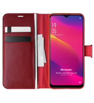 Microsonic Oppo A5 2020 Kılıf Delux Leather Wallet Kırmızı