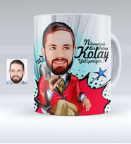 BK Gift Kişiye Özel Bay Patron Karikatürlü Beyaz Kupa Bardak  2
