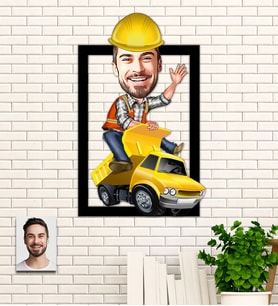 Kişiye Özel Mühendis Hediye Karikatür Ahşap Tablo