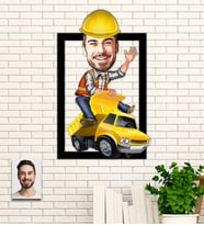 Kişiye Özel Mühendis Hediye Karikatür Ahşap Tablo