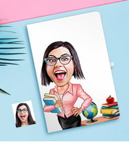 BK Gift Kişiye Özel Bayan Öğretmen Karikatürlü Defter-5