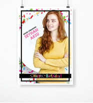 BK Gift Kişiye Özel Doğum Günü Kanvas Kumaş Afiş Poster 50 X 70 Cm 3