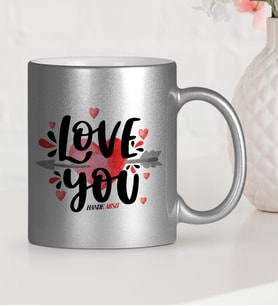BK Gift Kişiye Özel Seni Seviyorum Gümüş Yaldızlı Kupa Bardak  2