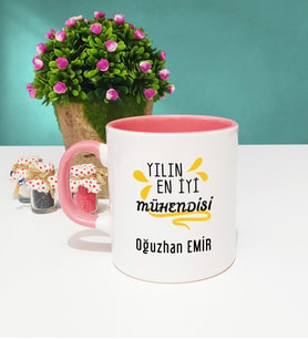 Yılın En İyi Mühendisi Tasarımlı Mühendise Mühendis Kupa Bardak Pembe