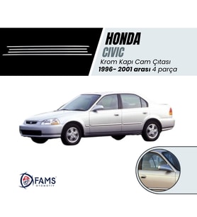 Honda Civic Krom Cam Çıtası 4 prç. 1996-2001 P. Çelik