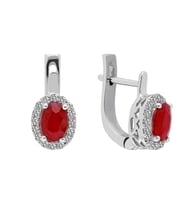 Sirius Pırlanta ve Oval Yakut Taşlı Küpe 0707E0014