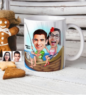 BK Gift Kişiye Özel Sevgililer Karikatürlü Beyaz Kupa Bardak  9