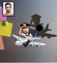 Kişiye Özel Pilot Karikatürlü Ahşap Magnet Bay-5