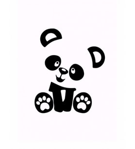 Sevimli Panda Araba Sticker Etiket Yapıştırma