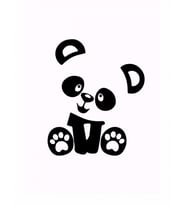 Sevimli Panda Araba Sticker Etiket Yapıştırma