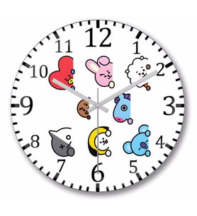 Bt21 Bts Duvar Saati Bombeli Gercek Cam