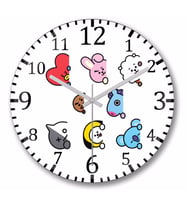 Bt21 Bts Duvar Saati Bombeli Gercek Cam